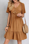 Audrey | Trendy Boho Ruffle Hem Mini Dress