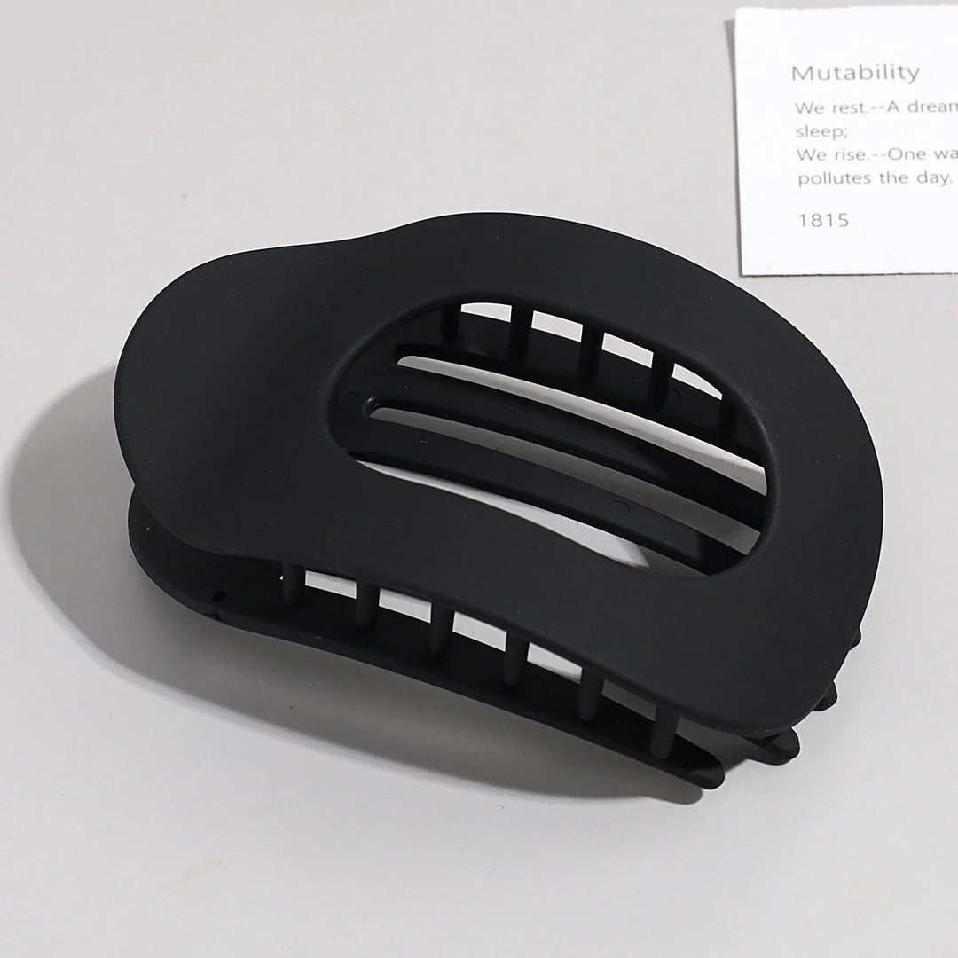 Brenda™ | Fashion Oval Flat Hair Claw Clips for Women Matte Duckbill Clip Back-of-Head Bun Hair Accessories Simple Clip Hair Ornament