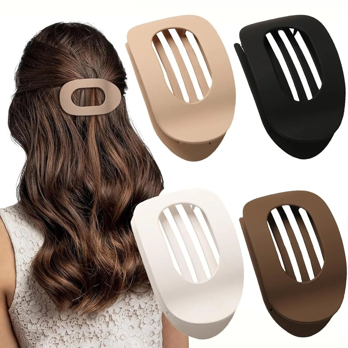 Brenda | Women’s Oval Hair Clip with Matte Finish