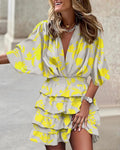 Zara | Women’s Printed Mini Dress with Batwing Sleeves