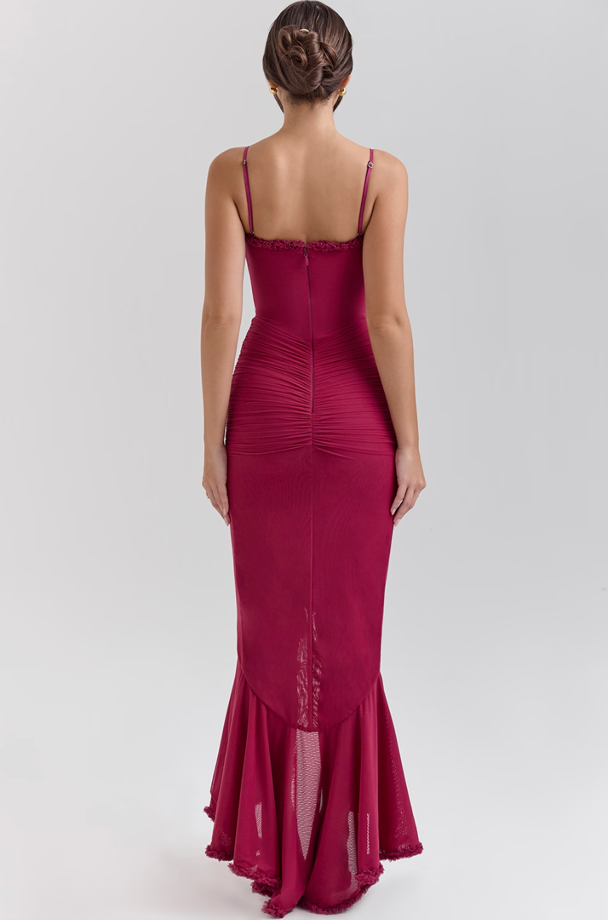 Fauna | Women’s Ruched Ruffle Dovetail Party Dress