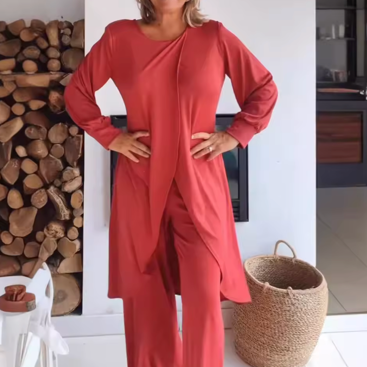 Danielle | Women’s Two-Piece Lounge Set with Draped Top