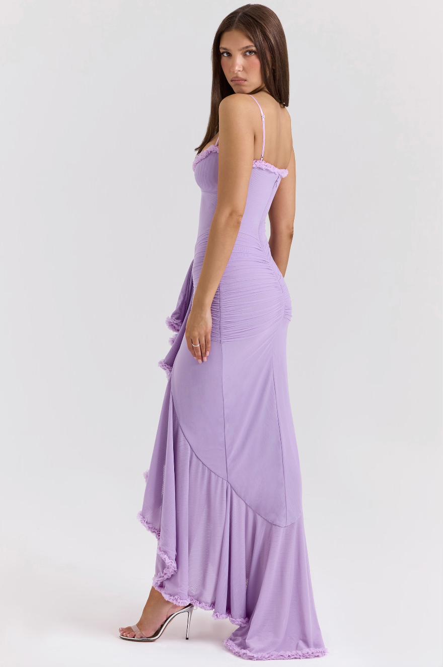 Fauna | Women’s Ruched Ruffle Dovetail Party Dress