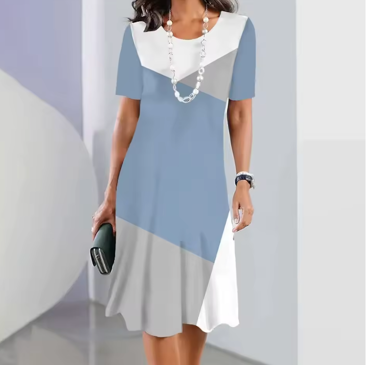 Dalia | Women’s Colour Block Midi Dress with Sleeves