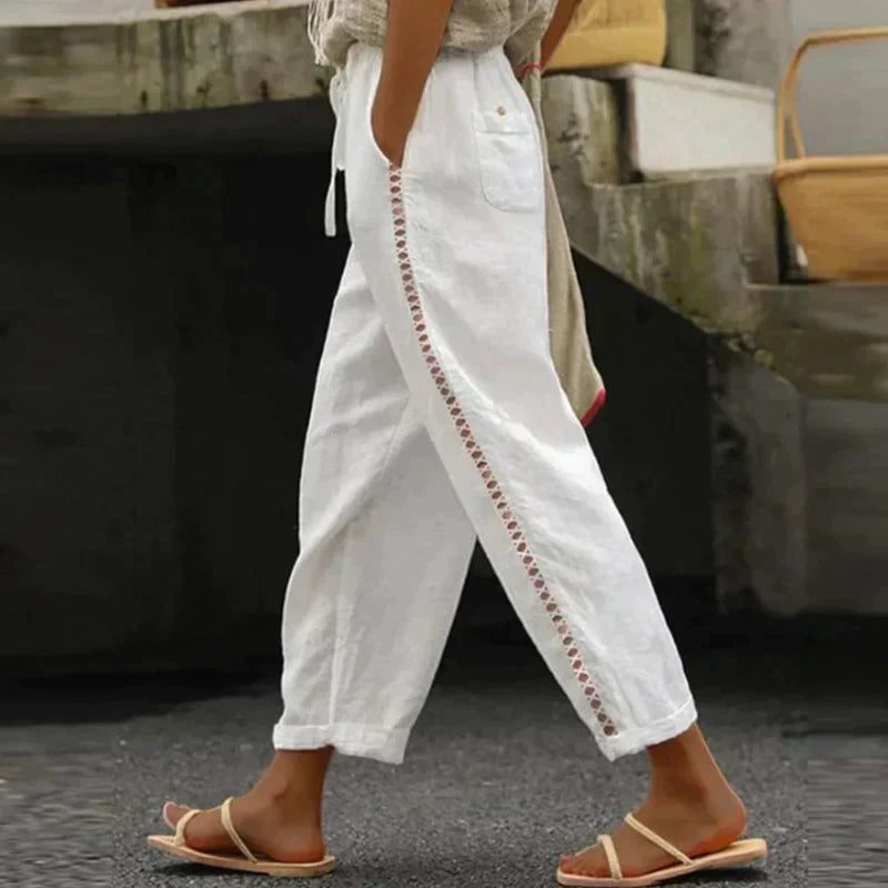 Demi | Women’s Wide-Leg Trousers with Drawstring Waist