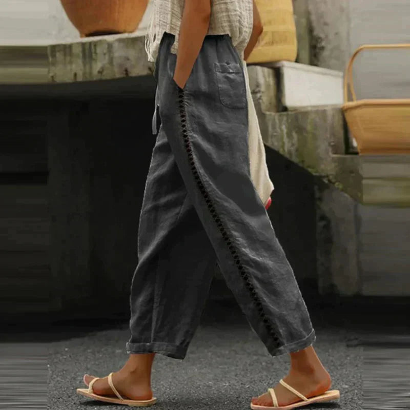 Demi | Women’s Wide-Leg Trousers with Drawstring Waist