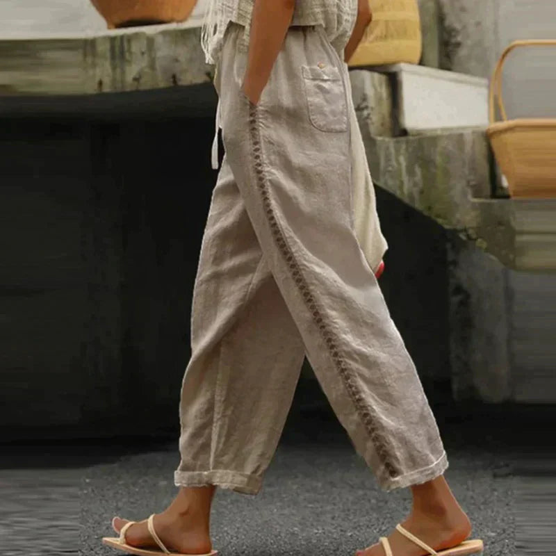 Demi | Women’s Wide-Leg Trousers with Drawstring Waist