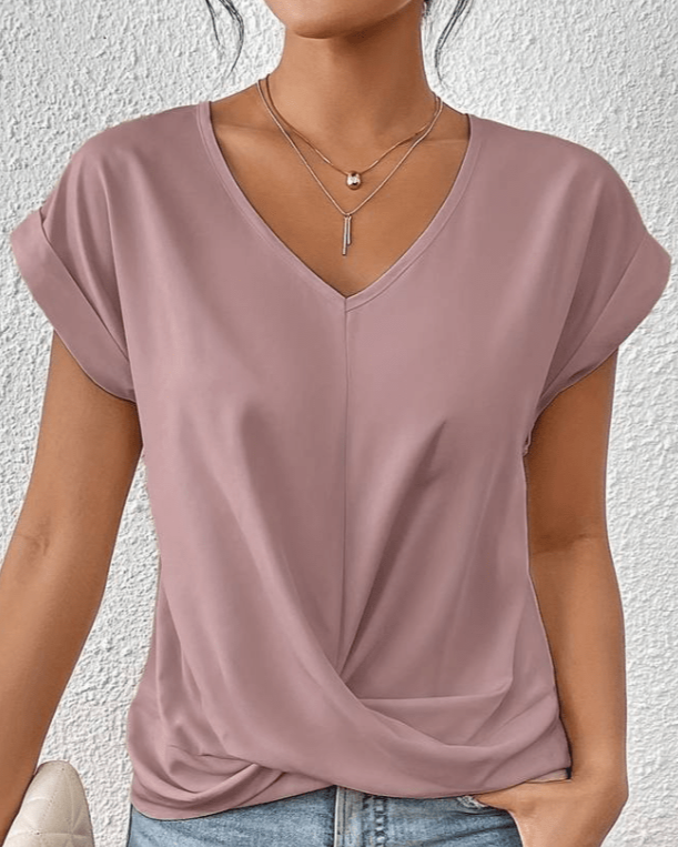 Cara | Women’s V-Neck Twist Hem Top with Twist