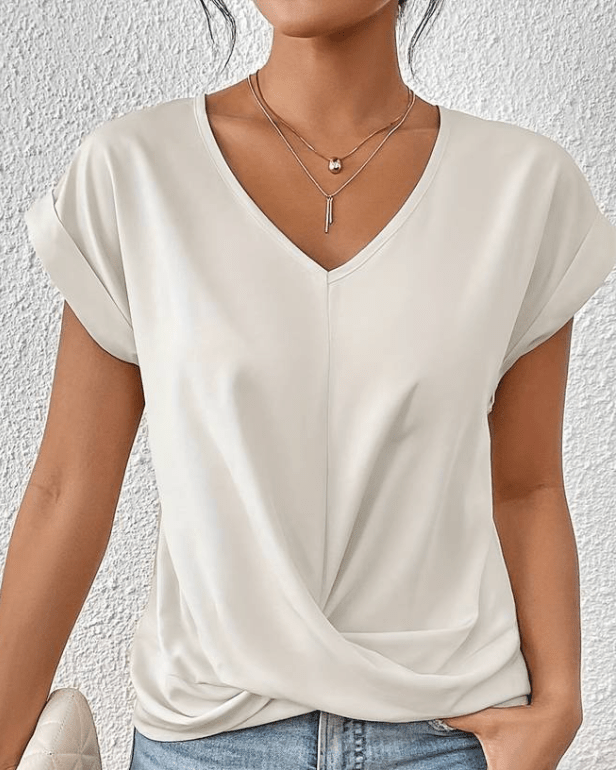 Cara | Women’s V-Neck Twist Hem Top with Twist