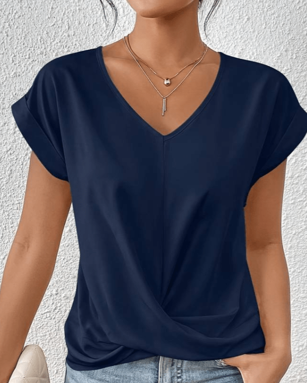 Cara | Women’s V-Neck Twist Hem Top with Twist