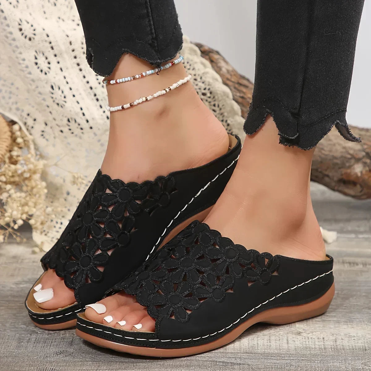 Ella | Women’s Floral Sandals with Cushioned Insole
