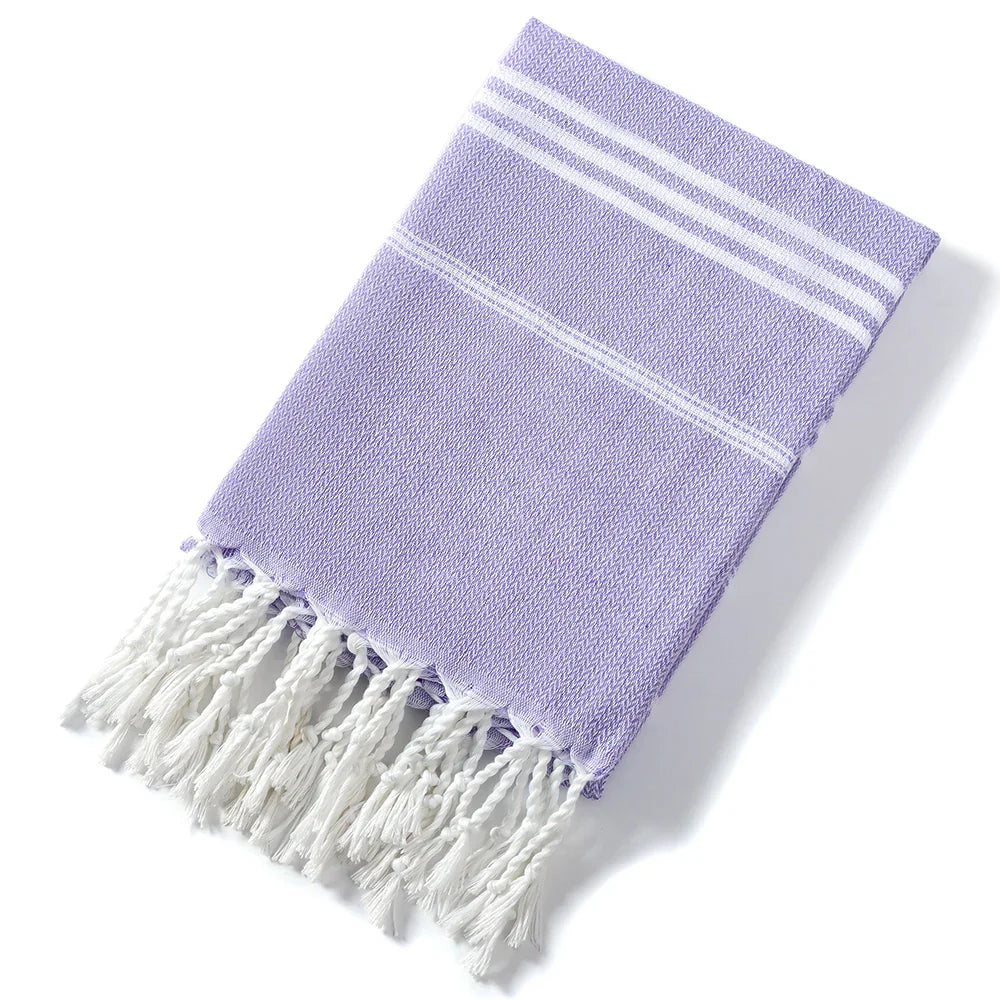 Joanna | Women’s Striped Tassel Bath Towels with Fringe