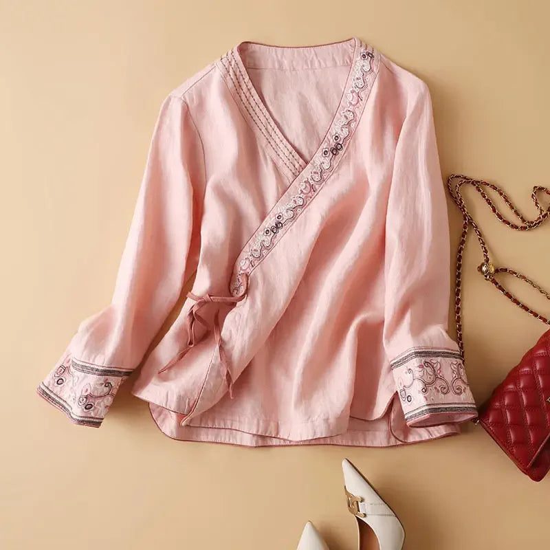 Lotus | Women’s Relaxed Breeze Blouse with Embroidery