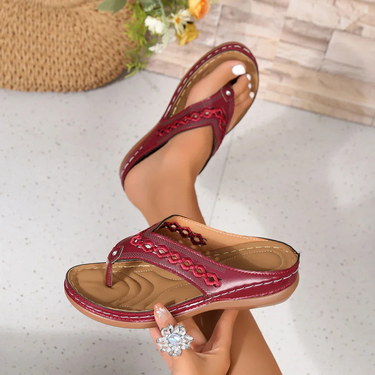 Marina | Women’s Thong Sandals with Cushioned Insole
