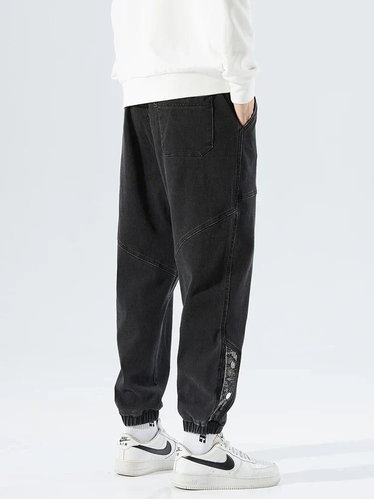 Cody Marsh | Denim Jogger Jeans With Elastic Waist For Men