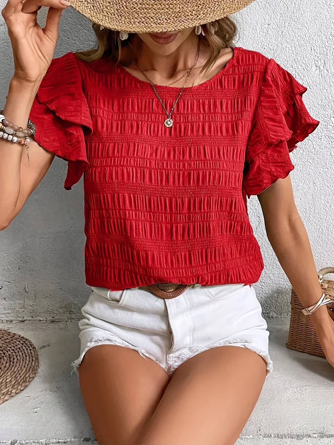 Charmaine™ | Light &amp; Breezy Blouse with Fun Ruffles