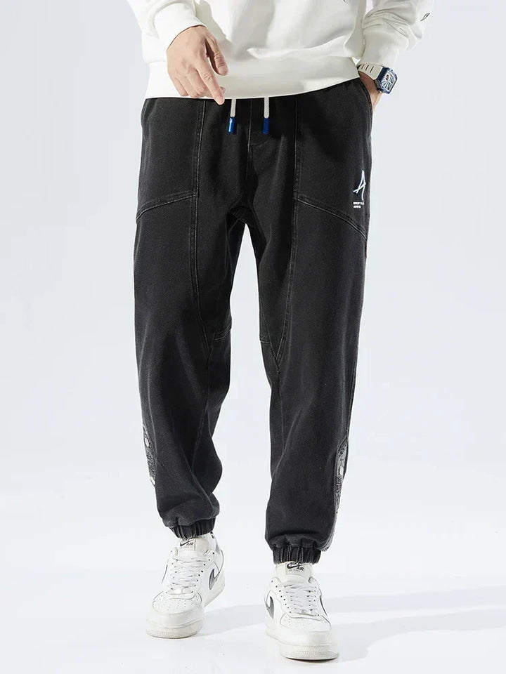 Cody Marsh | Denim Jogger Jeans With Elastic Waist For Men