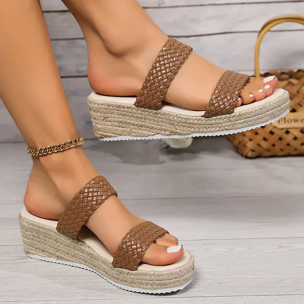 Audrey | Women’s Braided Platform Sandals with Cloud-Soft Cushioning