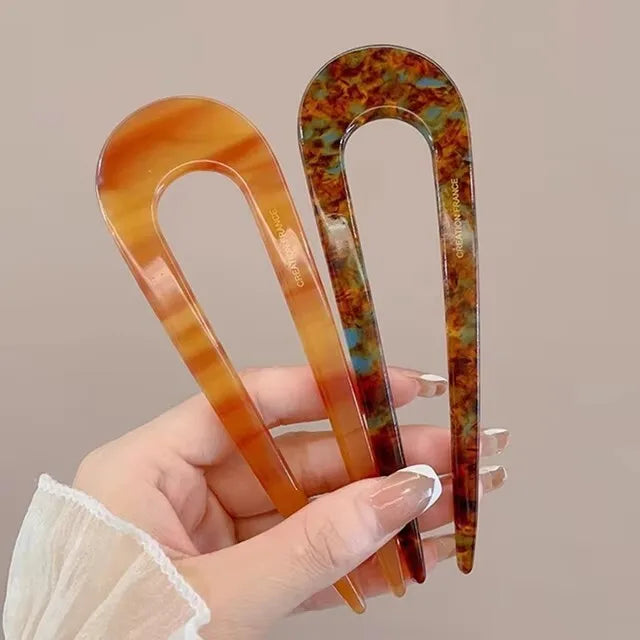 Serine | Women’s Marble Print Hair Fork with Pattern