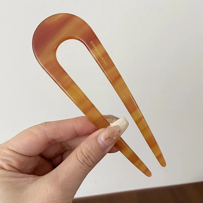Serine | Women’s Marble Print Hair Fork with Pattern