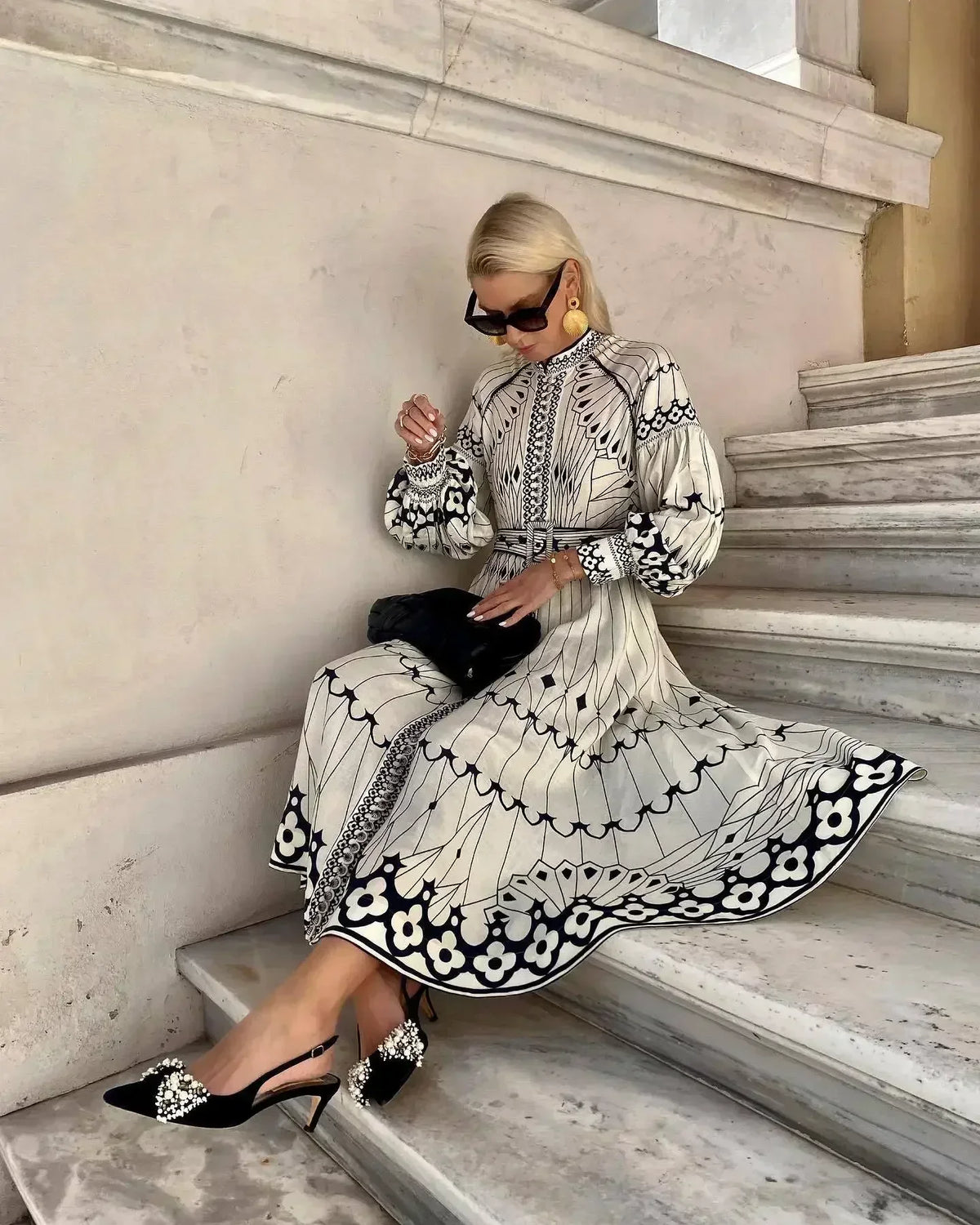 Mirabel | Women’s Elegant Retro A-Line Dress with Print