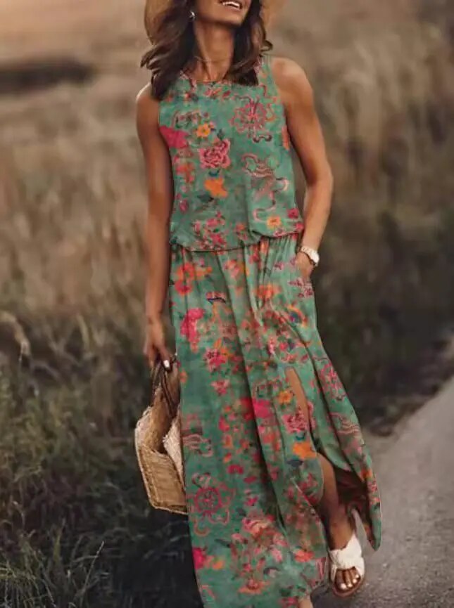 Iris | Women’s Floral Two-Piece Set with Elastic Waist