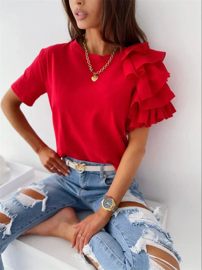 Anna | Women’s Chic Top with Bold Ruffle Sleeves