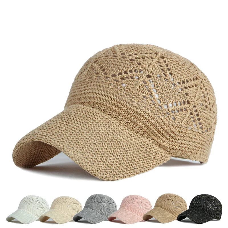 Eleanor | Women’s Hollow Knit Cap with Breathable Mesh