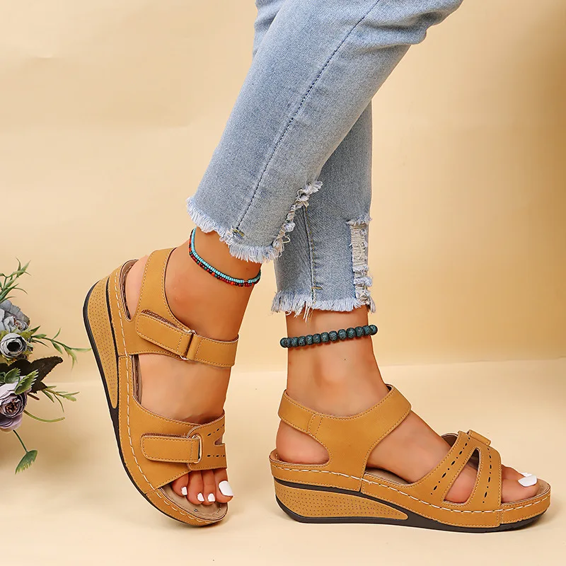 Georgina | Women’s Wedge Platform Sandals with Adjustable Strap