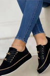 Cleo | Women’s Flat Sneakers with Gold Chain