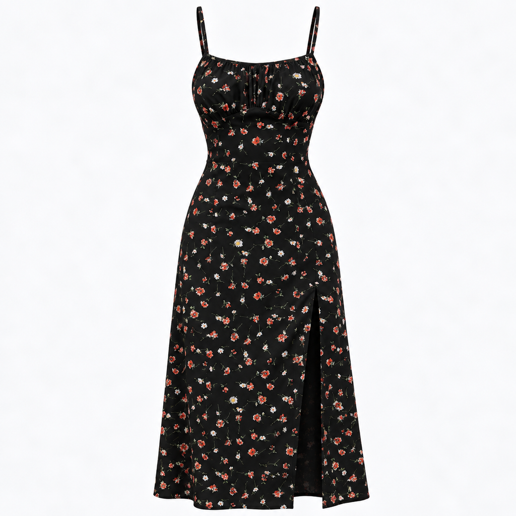 Sienna Callahan | Floral Summer Dress With Side Split For Women