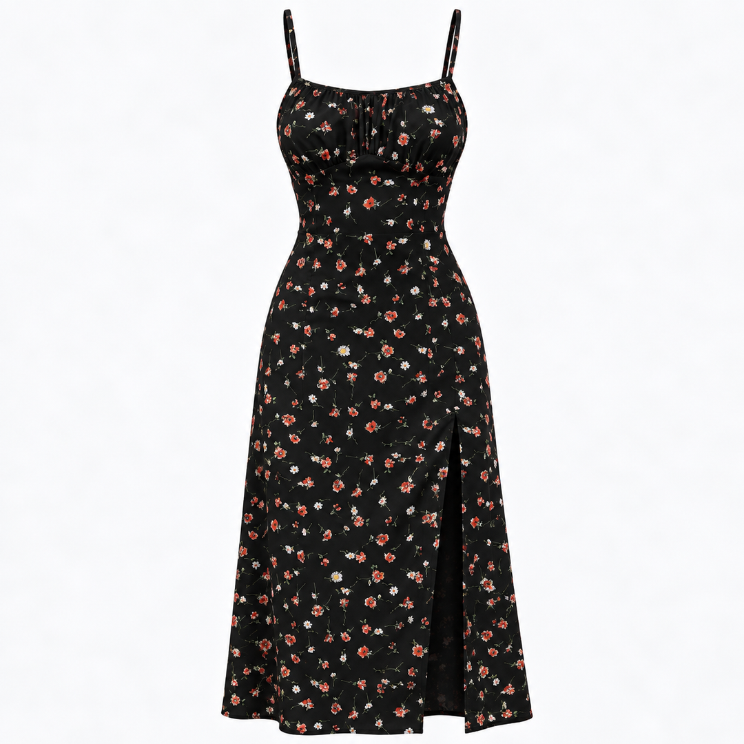 Sienna Callahan | Floral Summer Dress With Side Split For Women