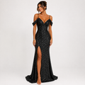 Sienna Holloway | Off-Shoulder Sequin Maxi Dress For Women