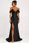 Sienna Holloway | Off-Shoulder Sequin Maxi Dress For Women