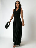 Vera | Women’s V-Neck Sleeveless Jumpsuit with Belt