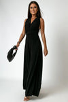 Vera | Women's V-Neck Sleeveless Wide Leg Formal Jumpsuit