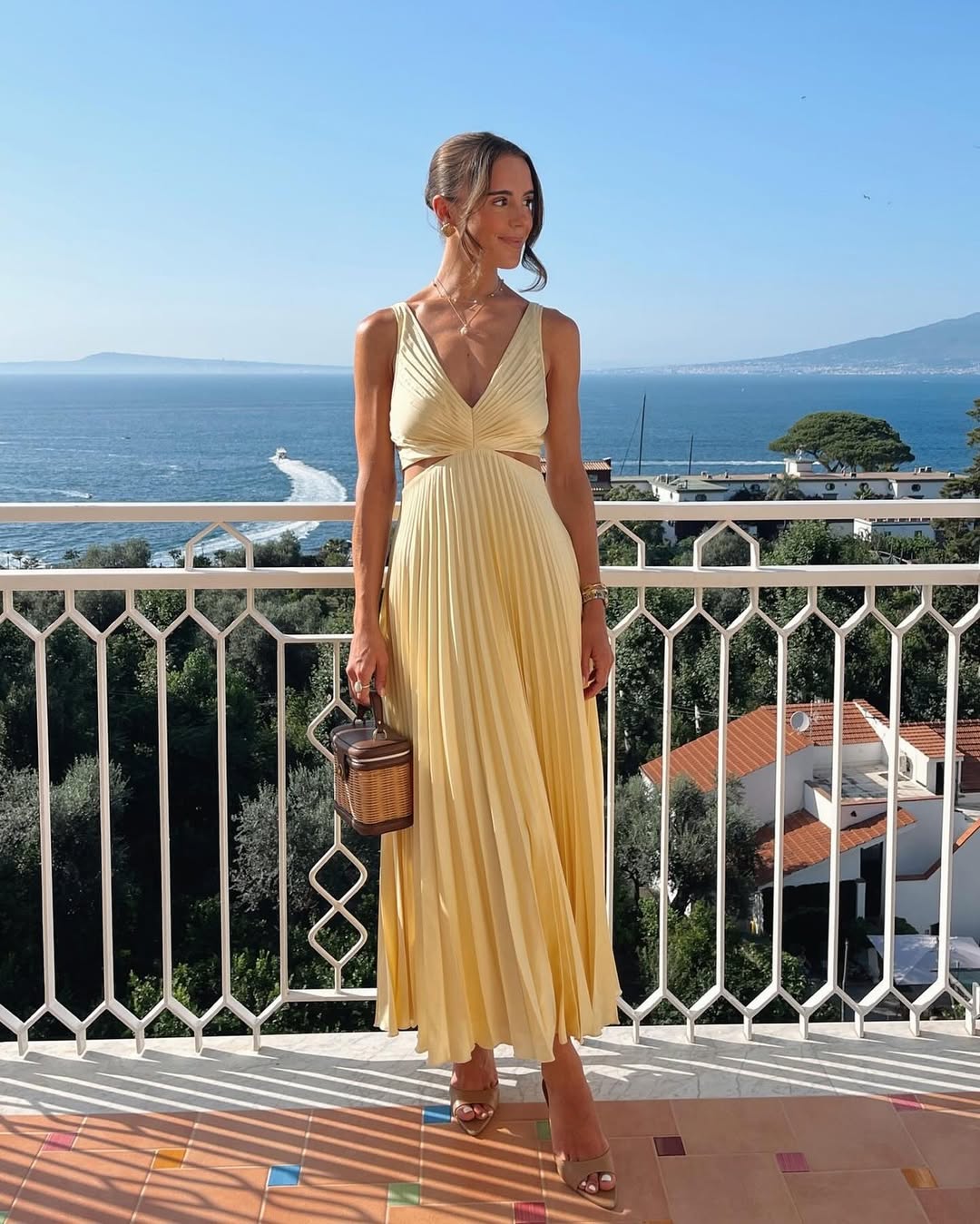Sarai | Women’s V-Neck Maxi Dress with Waist Cutouts
