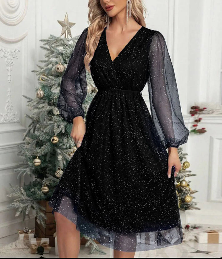 V-Neck Cocktail Dress – Elegant Slim Fit for Special Occasions