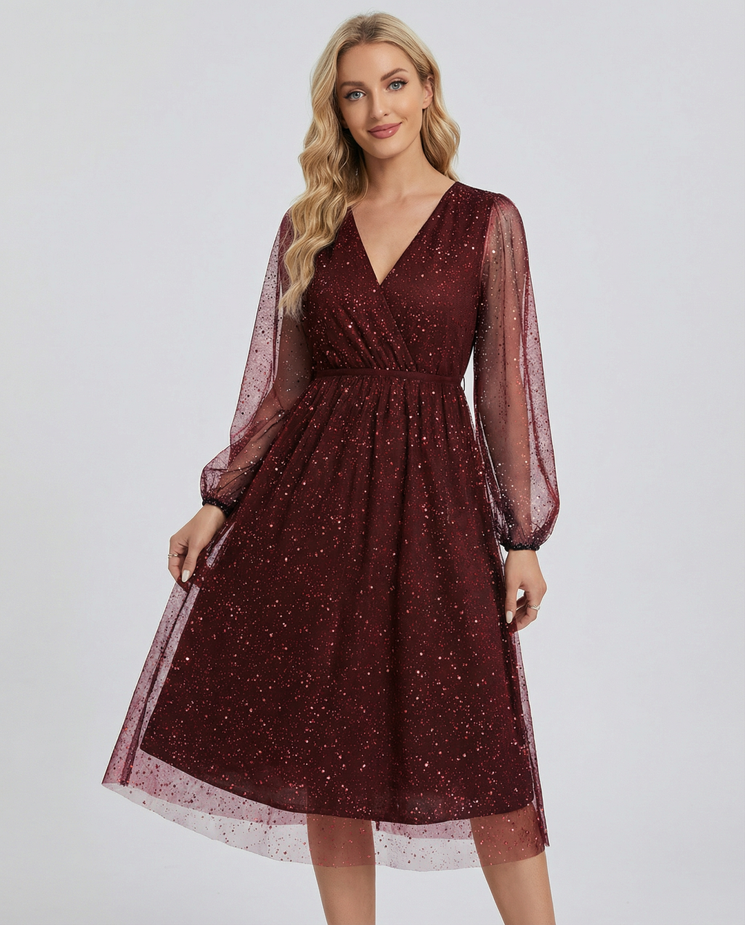 V-Neck Cocktail Dress – Elegant Slim Fit for Special Occasions
