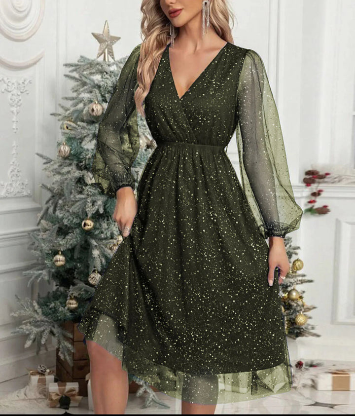 V-Neck Cocktail Dress – Elegant Slim Fit for Special Occasions