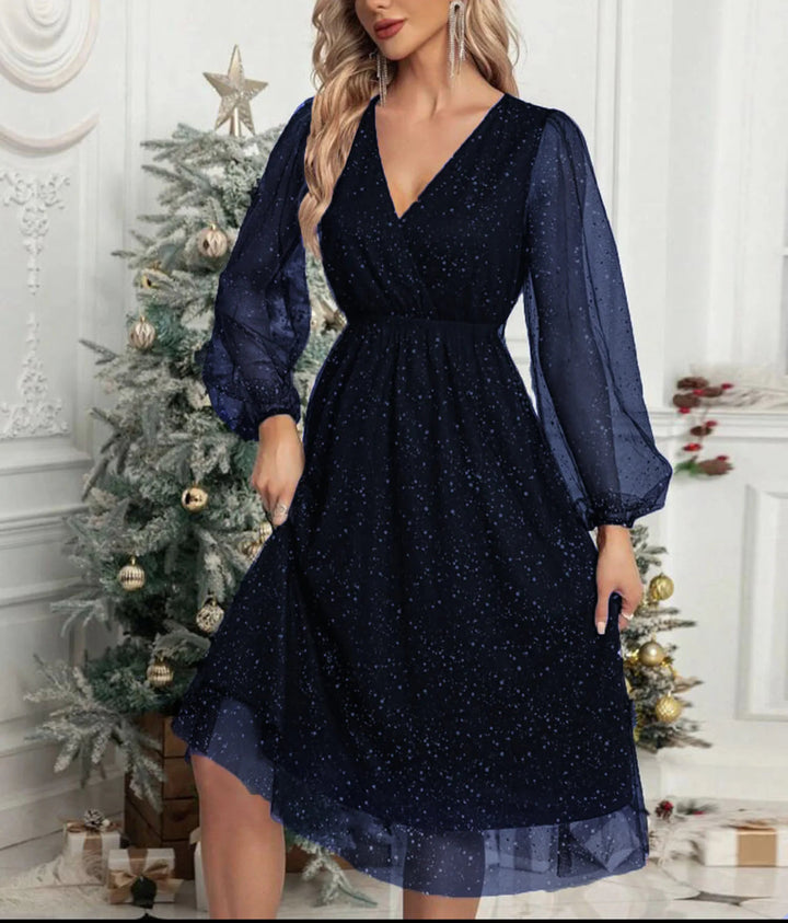 V-Neck Cocktail Dress – Elegant Slim Fit for Special Occasions
