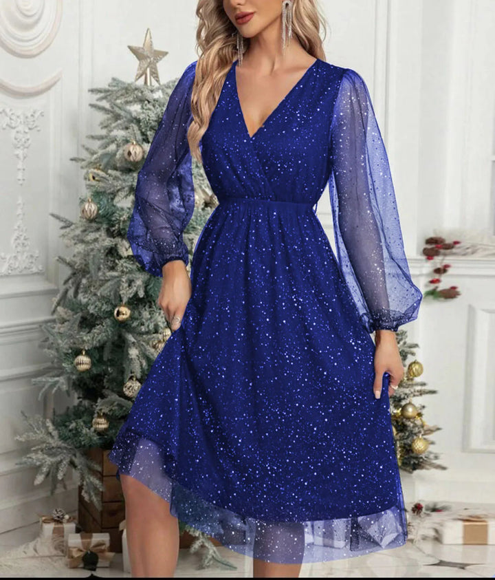 V-Neck Cocktail Dress – Elegant Slim Fit for Special Occasions
