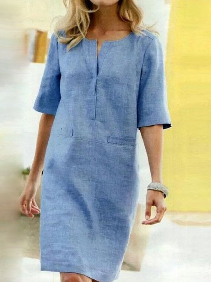 Anais | Women’s Shift Dress with V-Neck