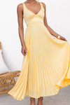 Nayeli™ | Elegant Pleated V-Neck Maxi Dress