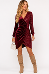 Tara Whitmore | Velvet Sequin Wrap Mini Dress For Women