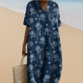 Chelsea | Women’s Floral Dress with Indigo Blue
