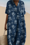 Chelsea™ | Floral Dress in Indigo Blue
