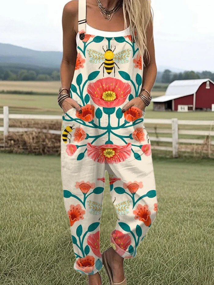 Alexandra | Women’s Honey Bloom Jumpsuit with Flattering Waist