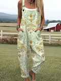Kim | Women’s Honeybee Bloom Jumpsuit with Floral Pattern