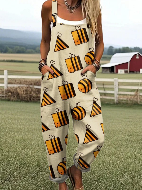 Wilhelmina | Women’s Honeybee Jumpsuit with Golden Accents